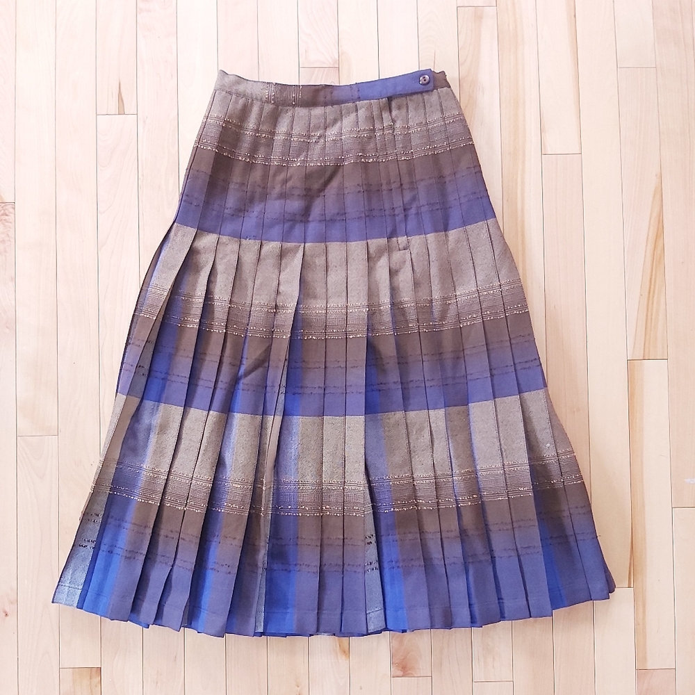 Highland Queen reversible wool midi skirt